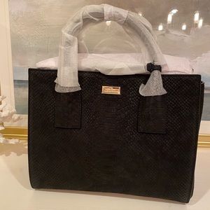 Kate Spade Elsie St Exotic Meriwether Tote Black